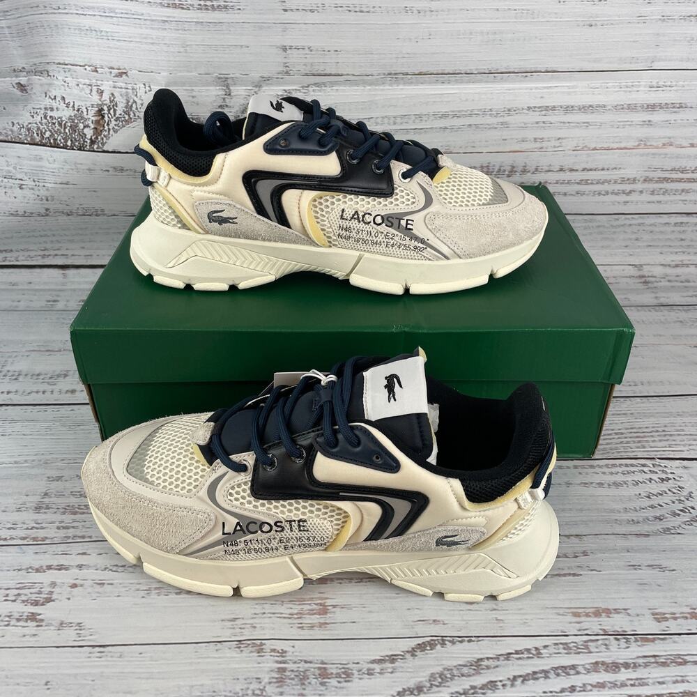 Lacoste L003 Neo Mens US 11 Sneakers Off White Black